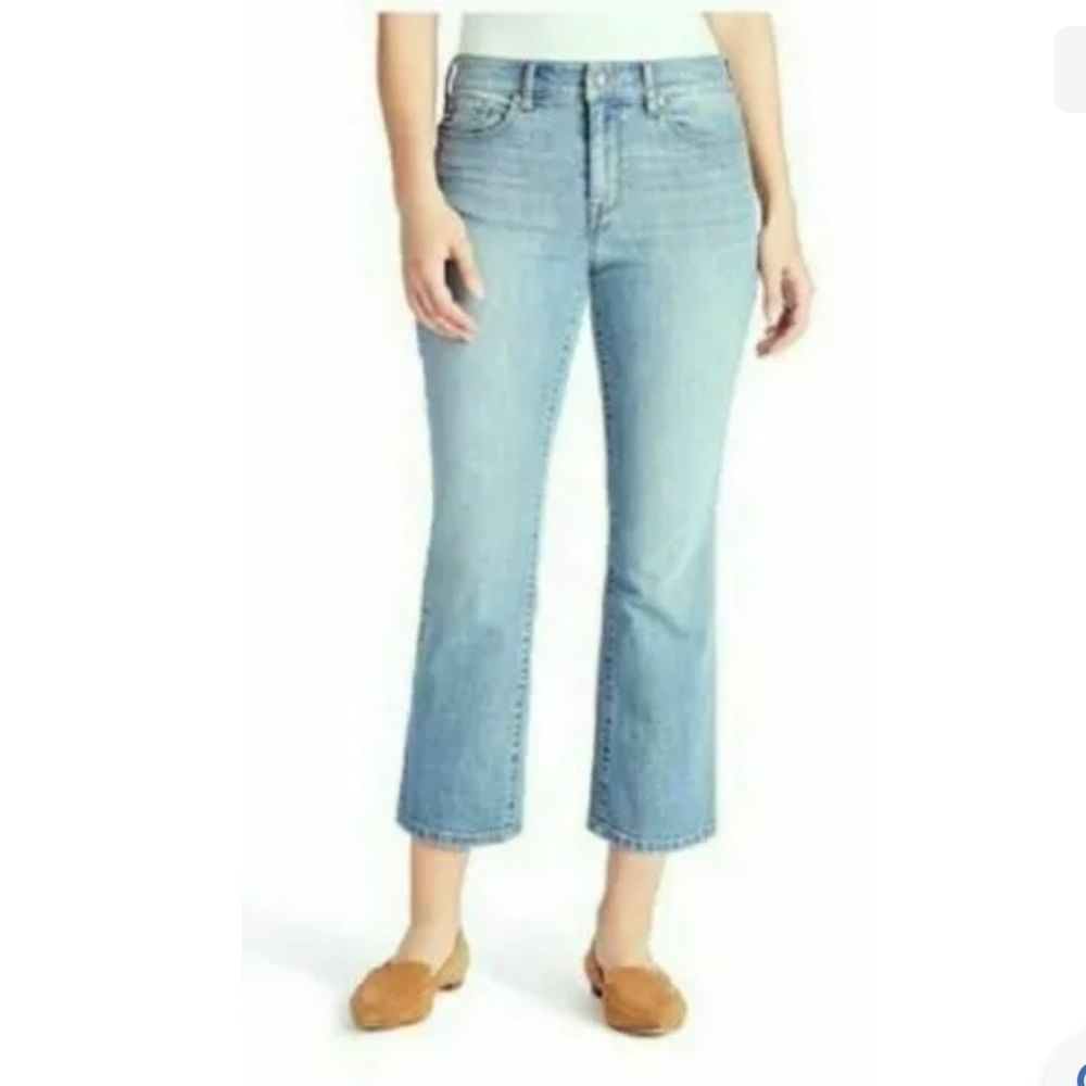 🔴 2 for $25 Chaps Women's Mid Rise Crop Kick Jeans   Size 10/ 30 inseam …